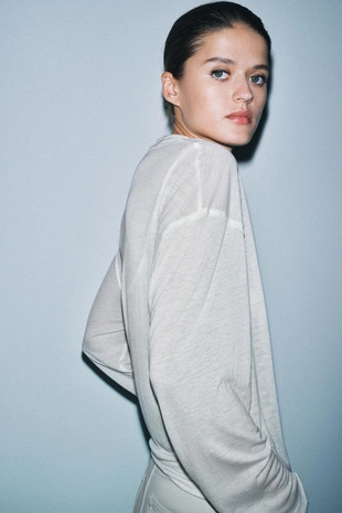 Футболка из лиоцелла и льна- Заказать в России