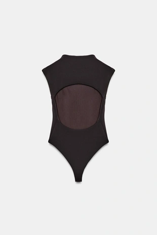 Боди с вырезами из эластичной ткани- Заказать в России