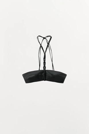 Бюстгальтер из 100% плетеной кожи- Заказать в России