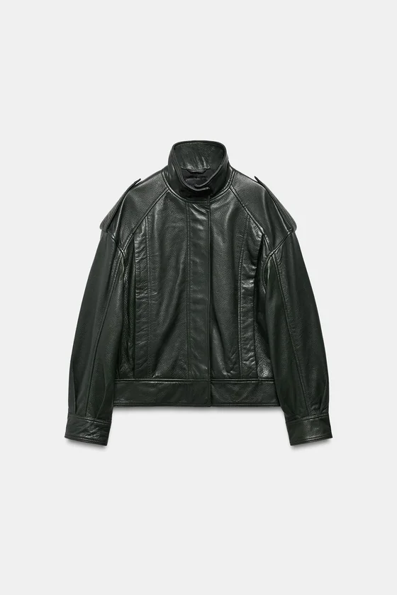 БОМБЕР ИЗ КОЖИ — коллекция Zara «ZW» 
