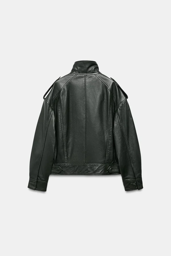 БОМБЕР ИЗ КОЖИ — коллекция Zara «ZW» 