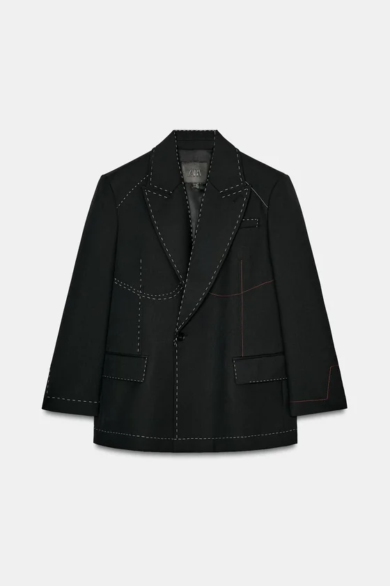 БЛЕЙЗЕР С КОНТРАСТНОЙ ОТСТРОЧКОЙ — , коллекция Zara «ZW»