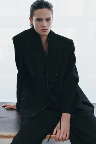 Блейзер с контрастной отстрочкой — LIMITED EDITION, ZW COLLECTION- Заказать в России