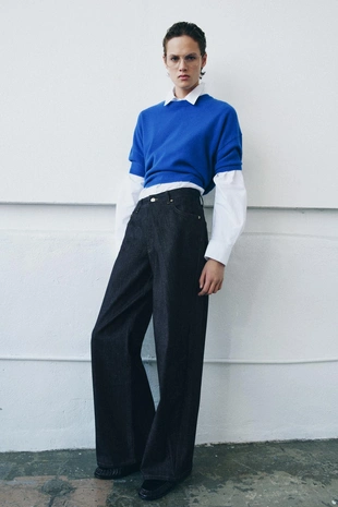 Джинсы RELAXED со средней посадкой и складками — ZW COLLECTION- Заказать в России