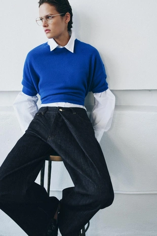 Джинсы RELAXED со средней посадкой и складками — ZW COLLECTION- Заказать в России