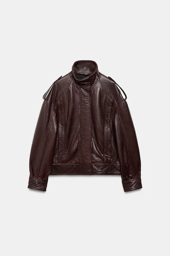 БОМБЕР ИЗ 100% КОЖИ — коллекция Zara «ZW» 