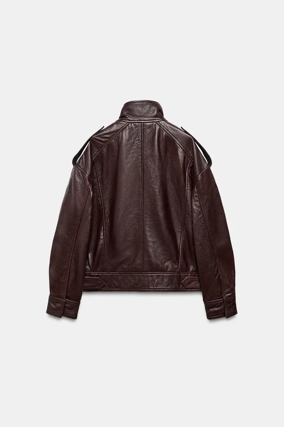 БОМБЕР ИЗ 100% КОЖИ — коллекция Zara «ZW» 