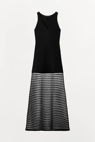 Трикотажное платье из полупрозрачной ткани- Заказать в России