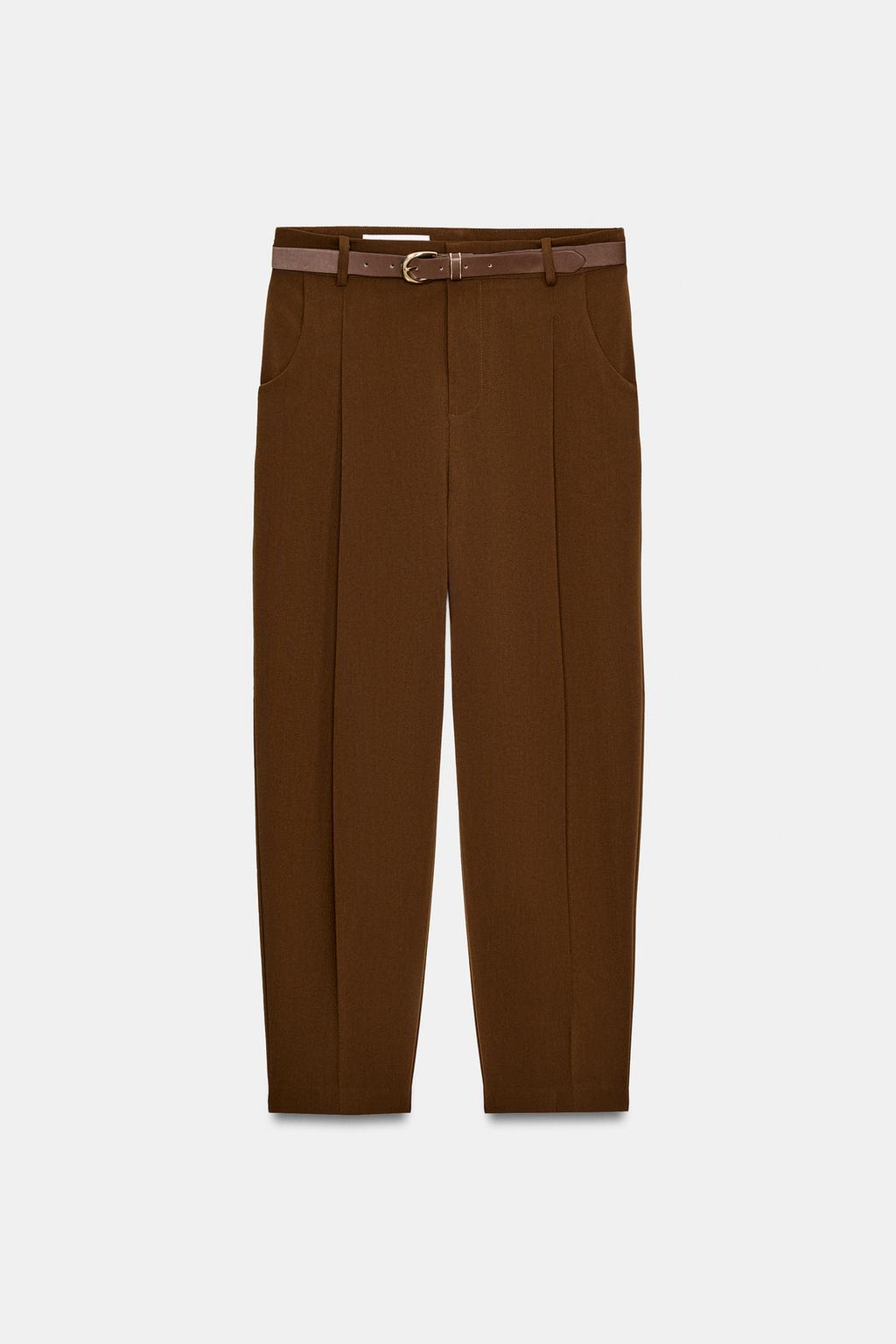 БРЮКИ С ЗАЩИПАМИ И РЕМНЕМ