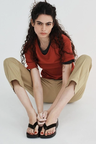 Брюки мини-клёш с карманами- Заказать в России