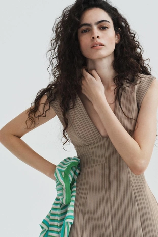 Короткое платье в полоску- Заказать в России