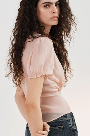 Топ из полупрозрачного жоржета- Заказать в России