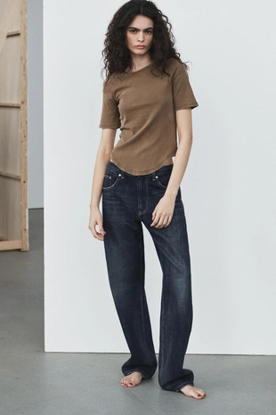 Джинсы TRF BAGGY TAPERED с низкой посадкой- Заказать в России