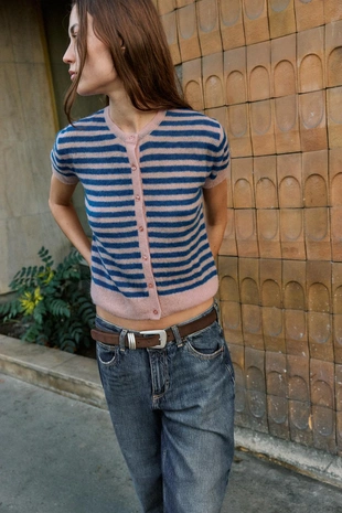 Кардиган из шерсти в полоску- Заказать в России