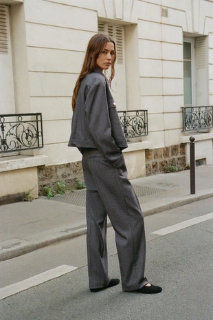 Куртка в елочку с карманами- Заказать в России