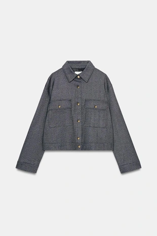 Куртка в елочку с карманами- Заказать в России