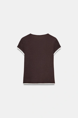 Футболка с контрастными деталями- Заказать в России