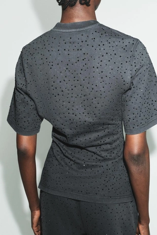 Футболка с блёстками с короткими рукавами- Заказать в России