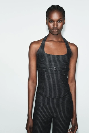 Топ халтер из трикотажа интерлок- Заказать в России