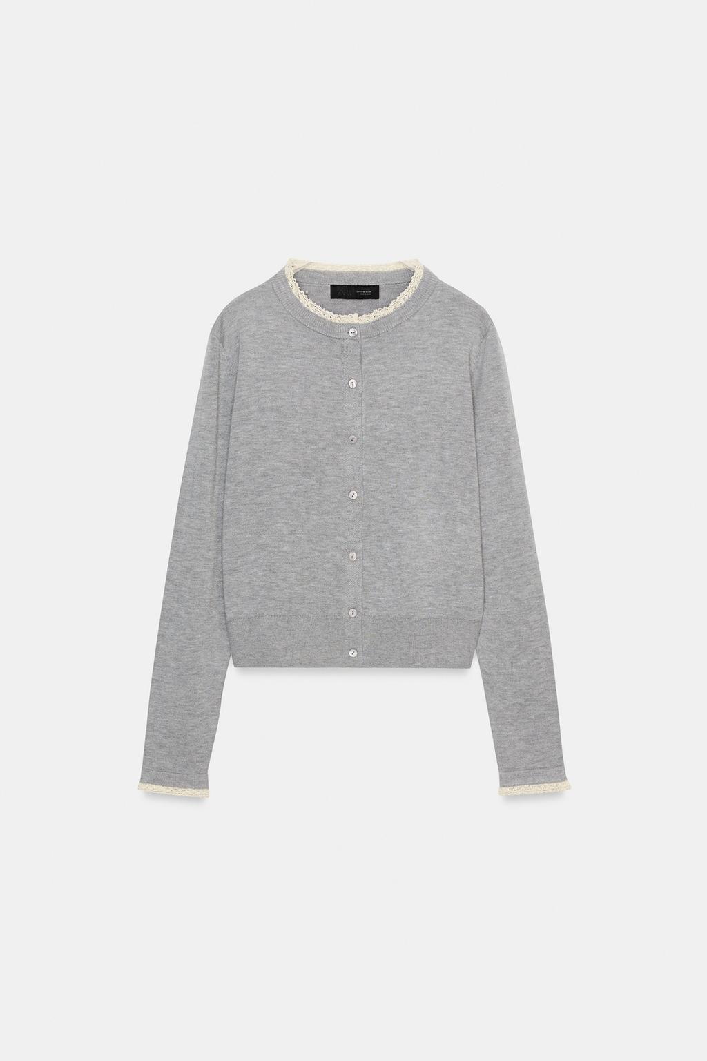 КАРДИГАН С КРУЖЕВНОЙ ОТДЕЛКОЙ