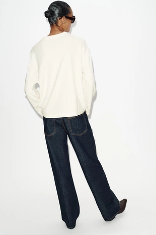 Футболка с длинным рукавом и текстурой- Заказать в России