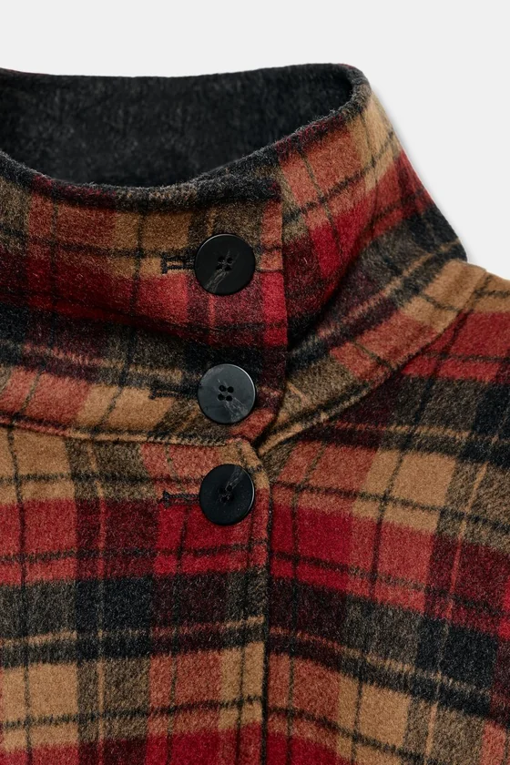 НАКИДКА В КЛЕТКУ ИЗ ШЕРСТИ, коллекция Zara «ZW», ЛИМИТИРОВАННАЯ СЕРИЯ