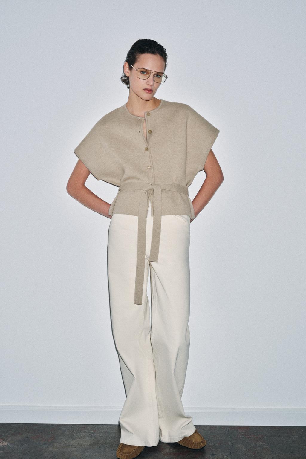 КАРДИГАН С КОРОТКИМИ РУКАВАМИ И ПОЯСОМ