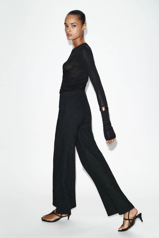 Брюки из букле с металлизированной нитью- Заказать в России