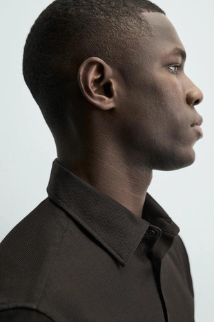 Рубашка из рельефной ткани EASY CARE- Заказать в России