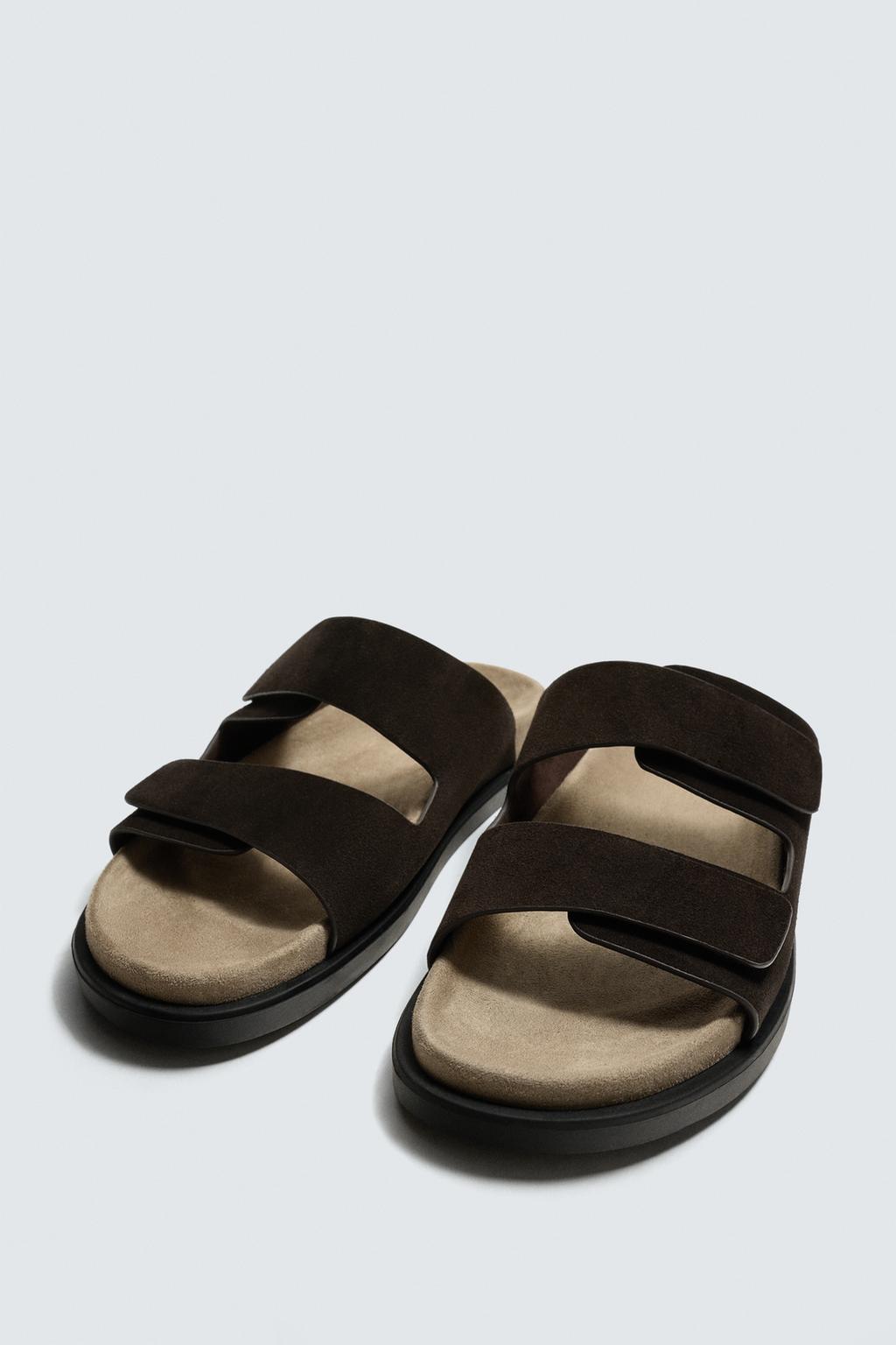 КОЖАНЫЕ САНДАЛИИ С ДВУМЯ РЕМЕШКАМИ