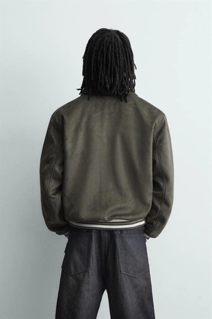 Бомбер из искусственной замши- Заказать в России