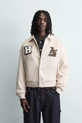 Бомбер из искусственной замши