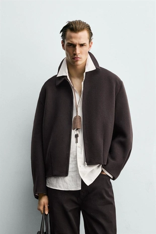 Куртка свободного кроя из шерсти- Заказать в России