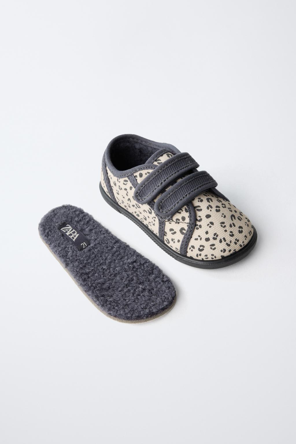 Кроссовки без задника с леопардовым принтом