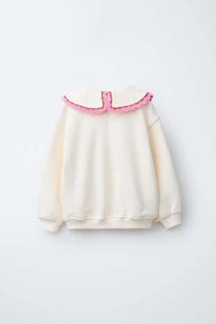 Толстовка с воротником из кружева кроше- Заказать в России