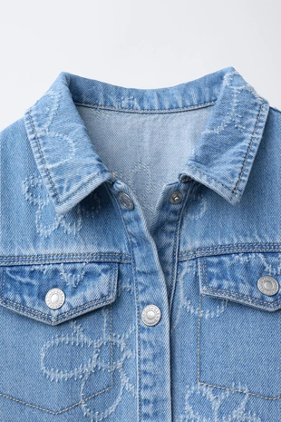 Blue | 8574/557/400 - Zara Джинсовое платье с цветочным узором