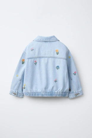 Купить Zara Джинсовая куртка с вышивкой цветов