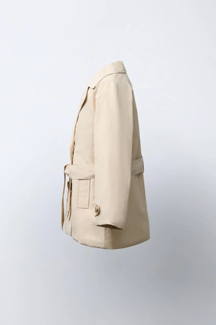 Утепленный тренч с поясом- Заказать в России