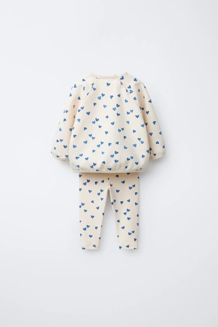 Комплект из толстовки и легинсов с вышитыми сердцами- Заказать в России