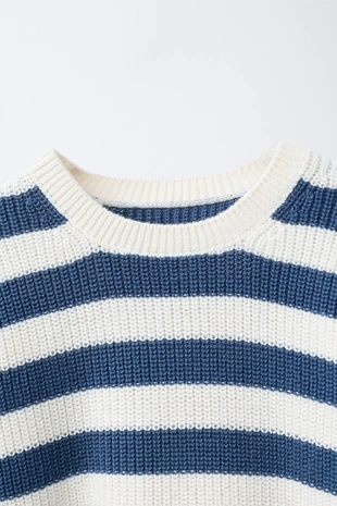 Ecru / Blue | 2582/422/080 - Zara Свитер в полоску