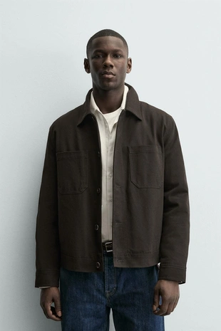 Стеганая куртка-рубашка с карманами- Заказать в России