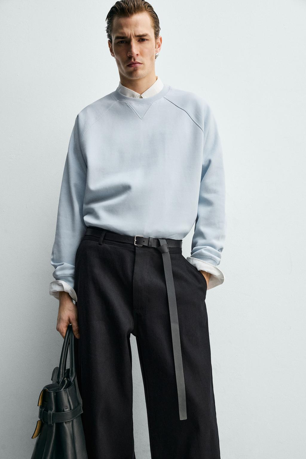 ТОЛСТОВКА ИЗ ТКАНИ ПИКЕ С ЭФФЕКТОМ ПОТЕРТОСТИ