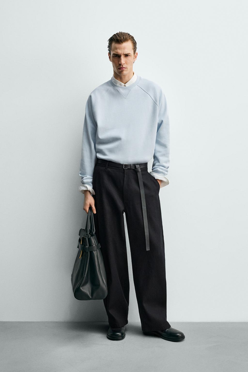 ТОЛСТОВКА ИЗ ТКАНИ ПИКЕ С ЭФФЕКТОМ ПОТЕРТОСТИ