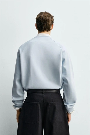 Толстовка из ткани пике с эффектом потертости- Заказать в России