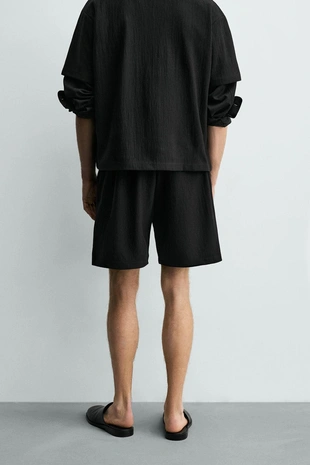 Шорты-джоггеры из рельефной ткани