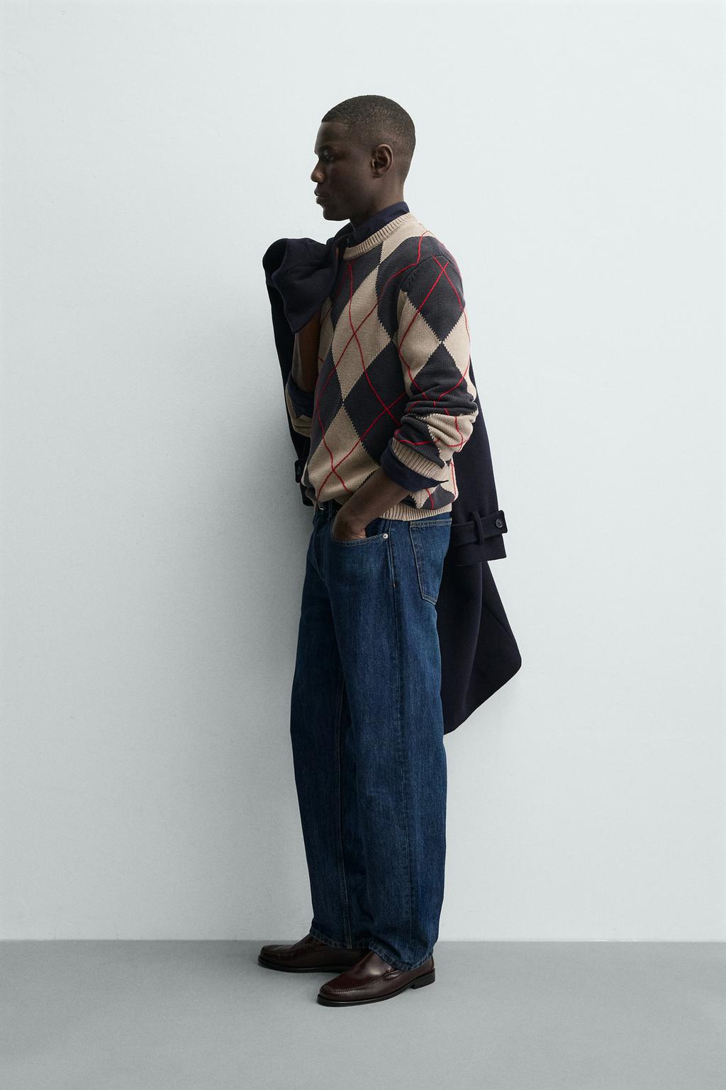 ЖАККАРДОВЫЙ СВИТЕР С УЗОРОМ «РОМБЫ»