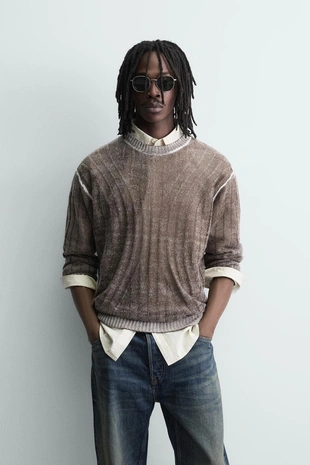 Жаккардовый свитер с абстрактным узором- Заказать в России