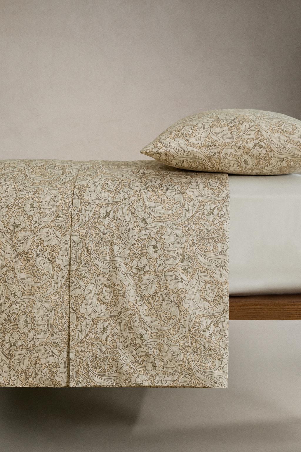 Покрывало из хлопка с атласной отделкой morris & co. с цветочным узором