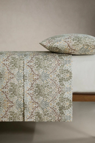 Покрывало из хлопка с сатиновой отделкой MORRIS & CO. LEAVES- Заказать в России