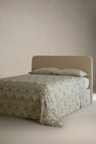 Простыня из хлопкового сатина MORRIS & CO. LEAVES- Заказать в России